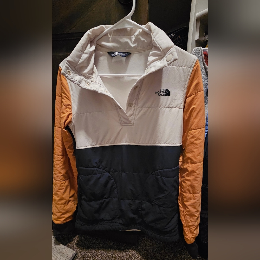 The North Face Colorblock Jacket - Cream, Black, and Tan